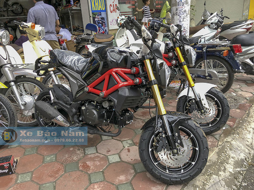 Ducati Monster Mini 110cc phiên bản 2  Cải tiến  Vành LaZăng 12 cực  chất  Thiết kế Bình xăng bo tròn tạo cảm giác lái thoả mãi  Yên xe 
